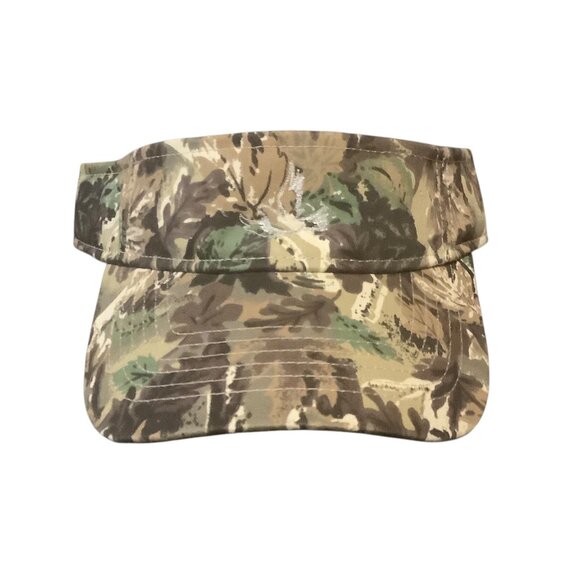 Vtg Camouflage Otto Adjustable Visor Hat Cotton Blend Embroidered Dove - Picture 1 of 5